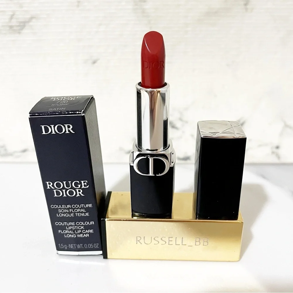 Dior Rouge Lipstick Color Rosewood 720 Icone Satin • Travel Size